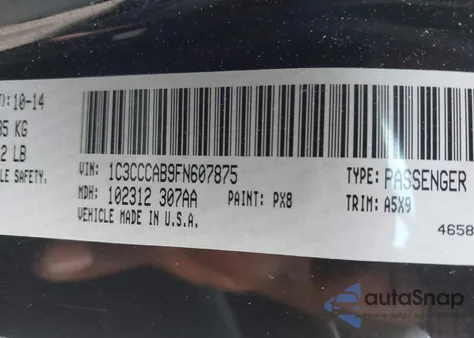2015 Chrysler 200 Limited from USA, damaged, VIN 1C3CCCAB9FN607875